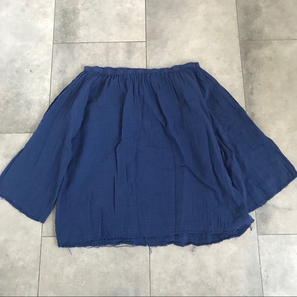 STARK X navy blue cotton gauze off shoulder top XS - Picture 4 of 10